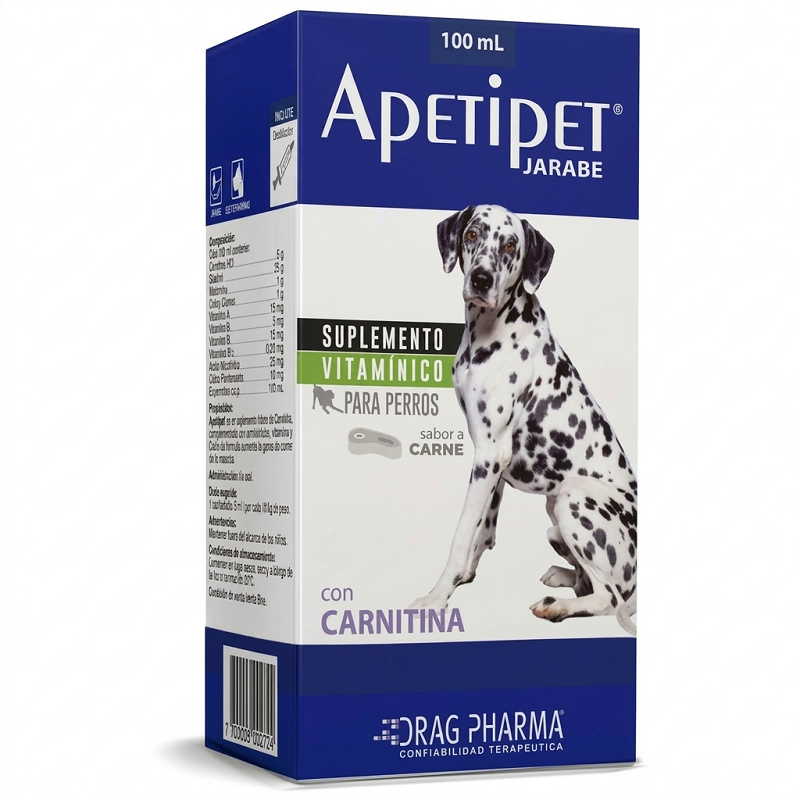 Apetipet Jarabe 100 ml, Estimulante del Apetito Canino