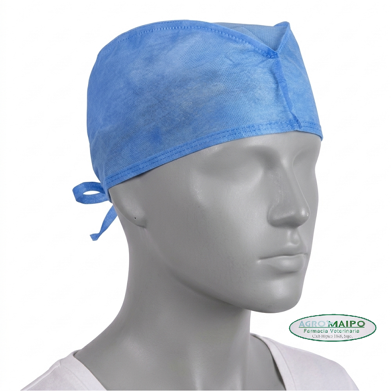Gorro Cirujano Celeste con Tiras (100 unidades)