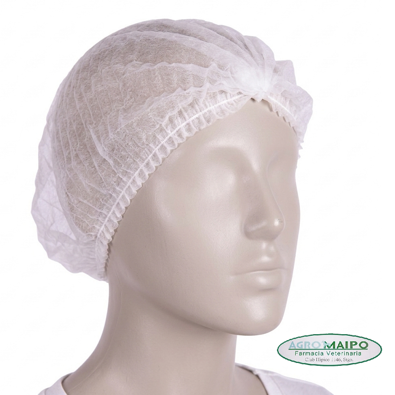 Gorro desechable tipo clip blanco (100 unidades)