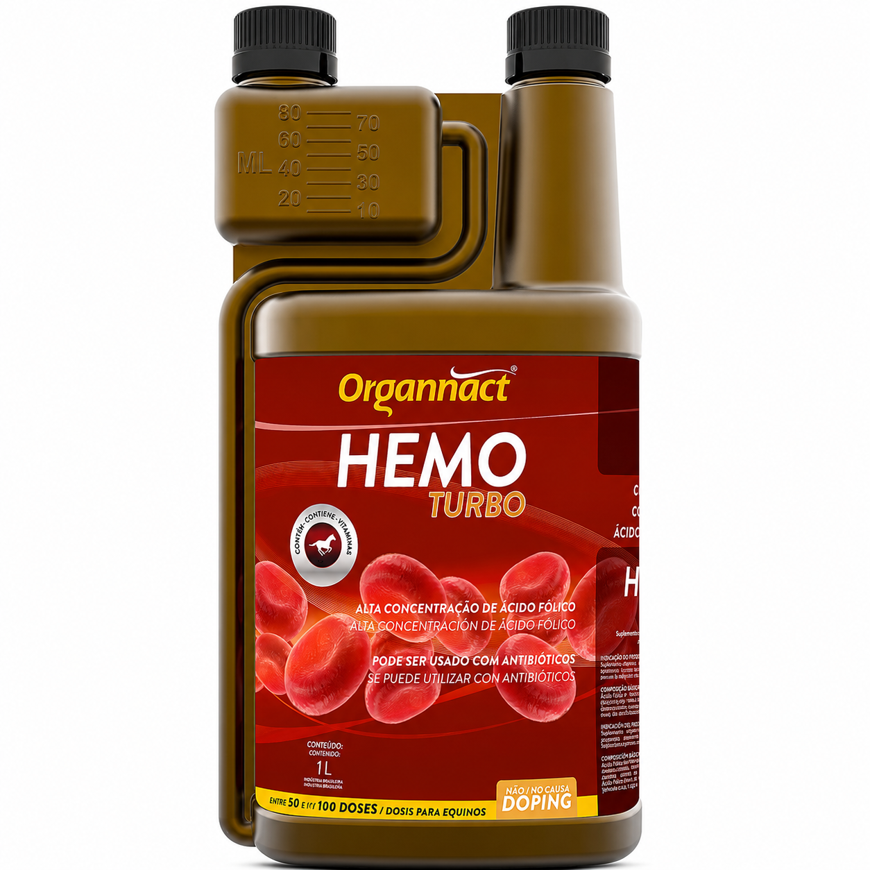 Hemo Turbo Organnact 1L - Suplemento Vitamínico Equinos