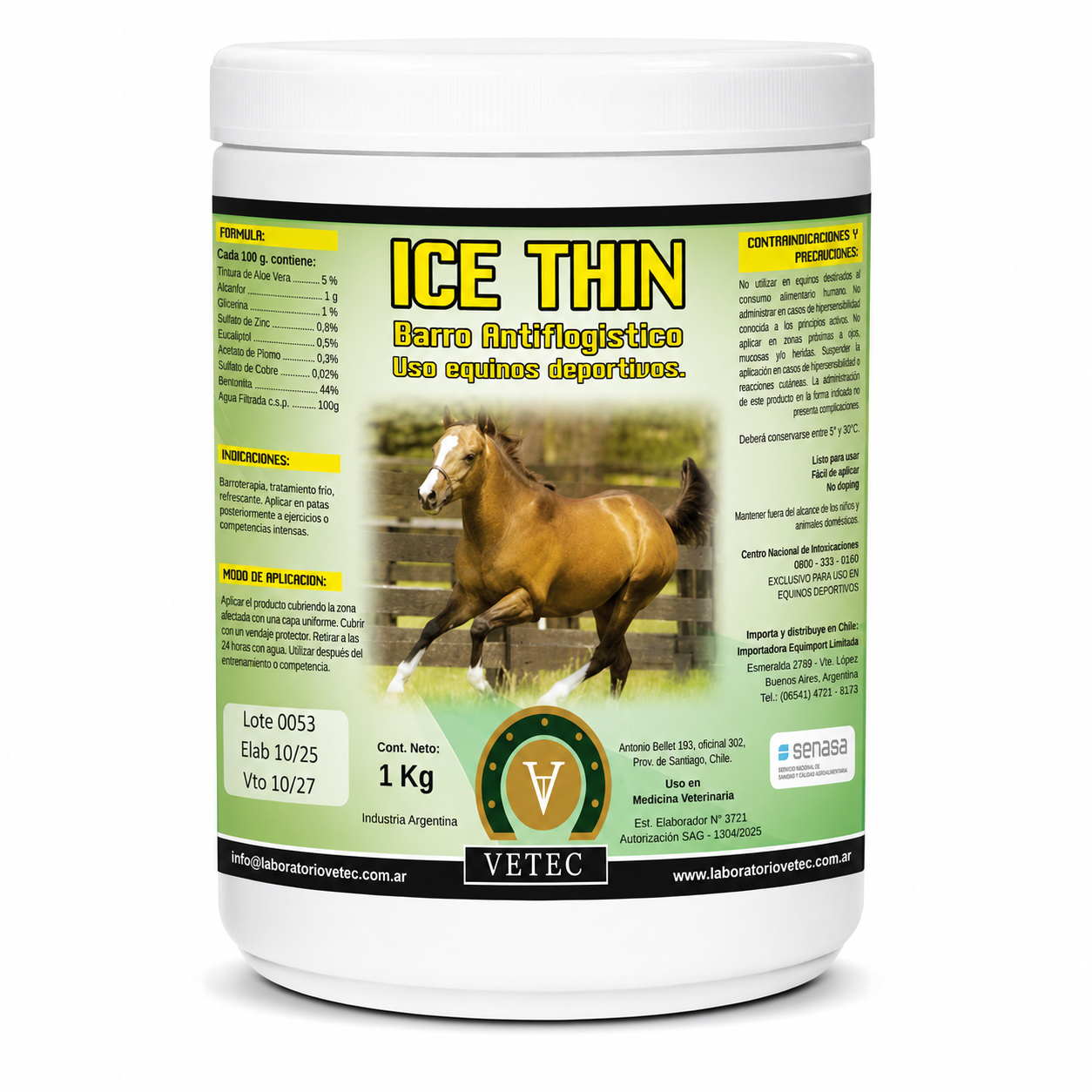 Ice Thin Barro Antiflogístico - Antiinflamatorio Equinos