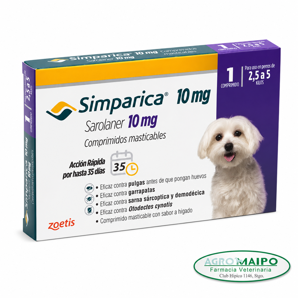 Simparica x 3 comprimidos para perro de 2.5 a 5 kilos