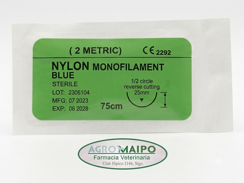 Sutura Nylon con Aguja Estéril para Cirugía y Curaciones