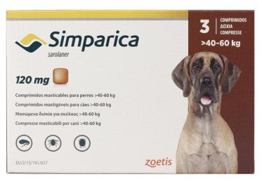 Simparica x 3 comprimidos para perro de 40 a 60 kilos