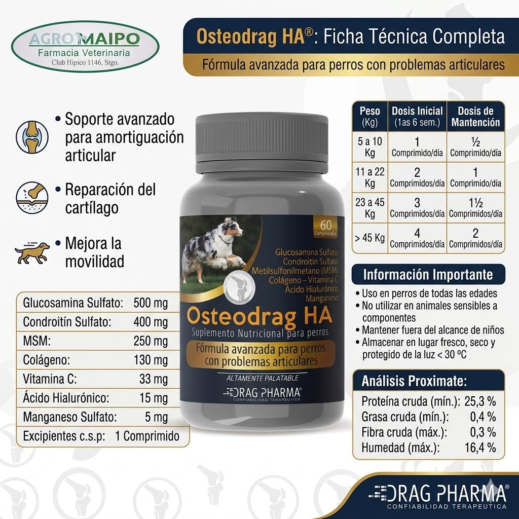 Osteodrag HA 60 comprimidos